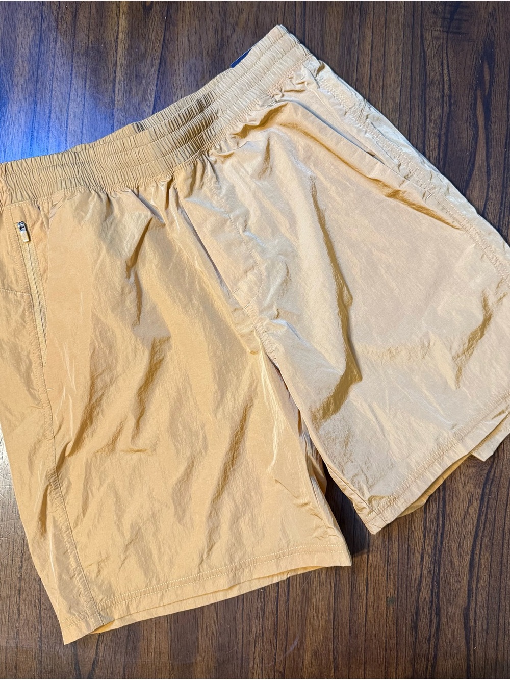 Gold Shine Elastic Waist Shorts